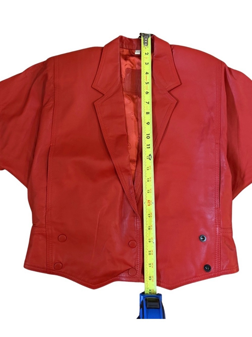 LEXIO Red Leather Jacket and Skirt Set - Picture 5 of 12